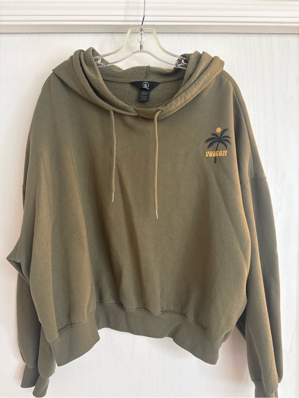 Volcom Olive Green Palm Graphic Crewneck Hoodie